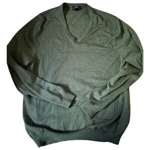 Brooks Brothers Wool Blend V-Neck Sweater XL Forest Green Indie Granola Grunge